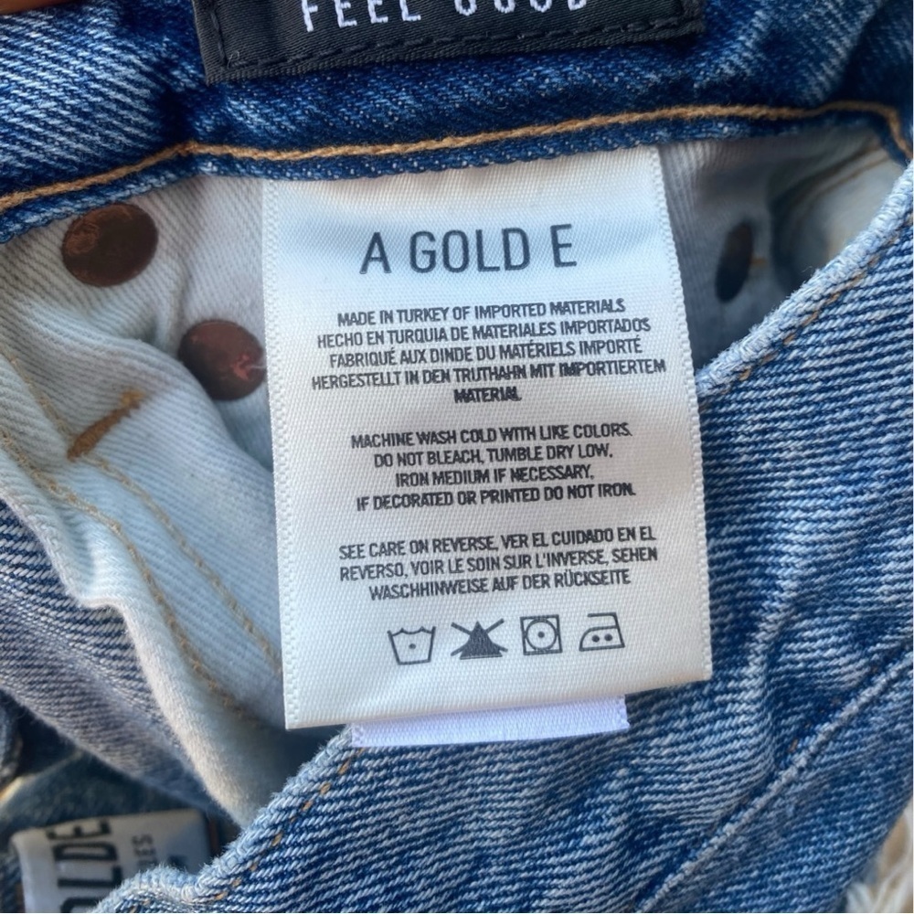 AGOLDE Feel Good High Rise Classic Jeans Distressed Button Fly I Size: 23 - Picture 10 of 11